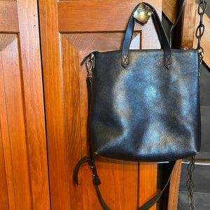 Madewell leather crossbody tote
